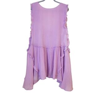 NEW Free People Short & Sweet Lilac Fizz Ruffle Tunic Mini Dress